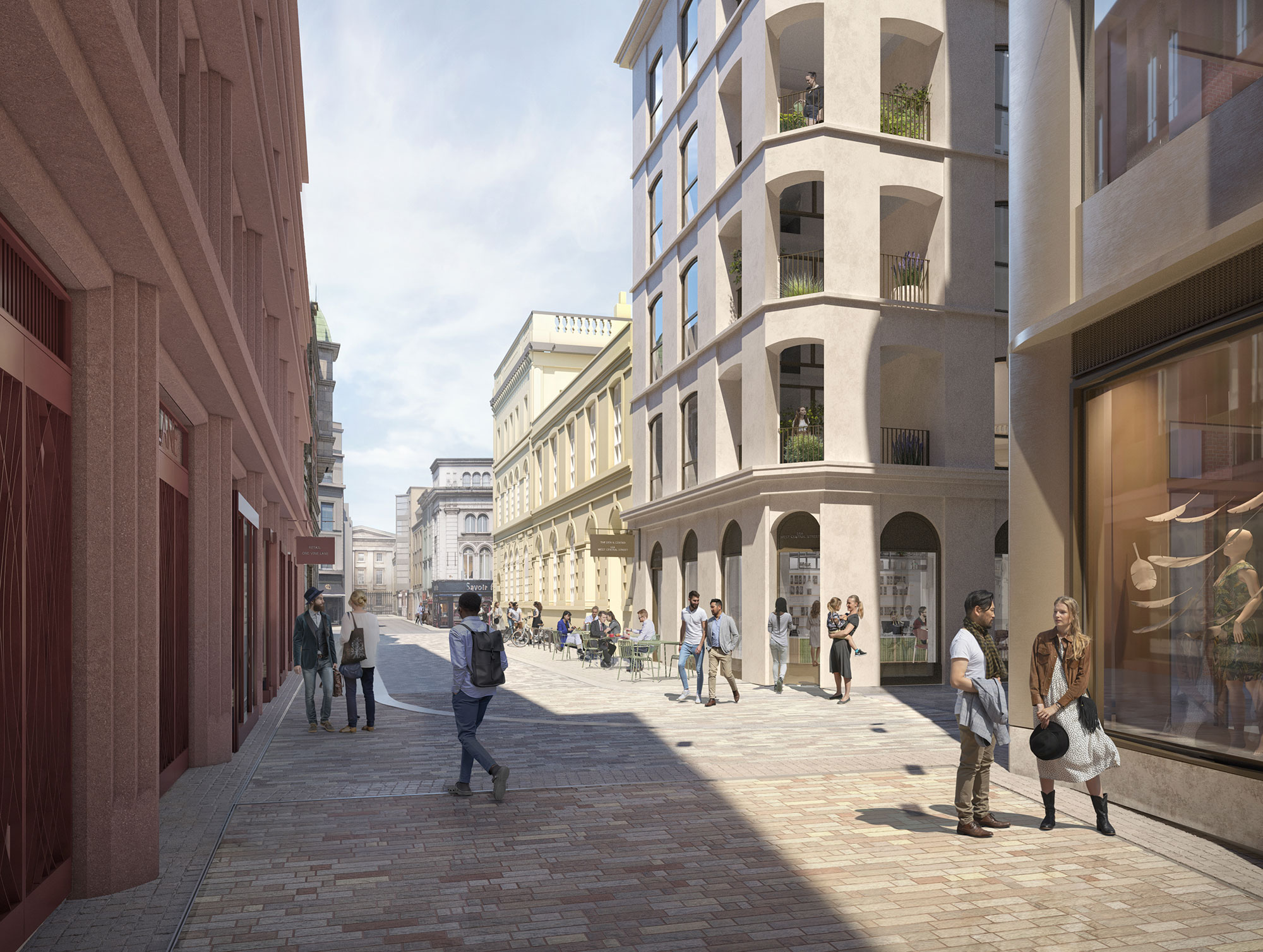 Proposals for Vine Lane looking north